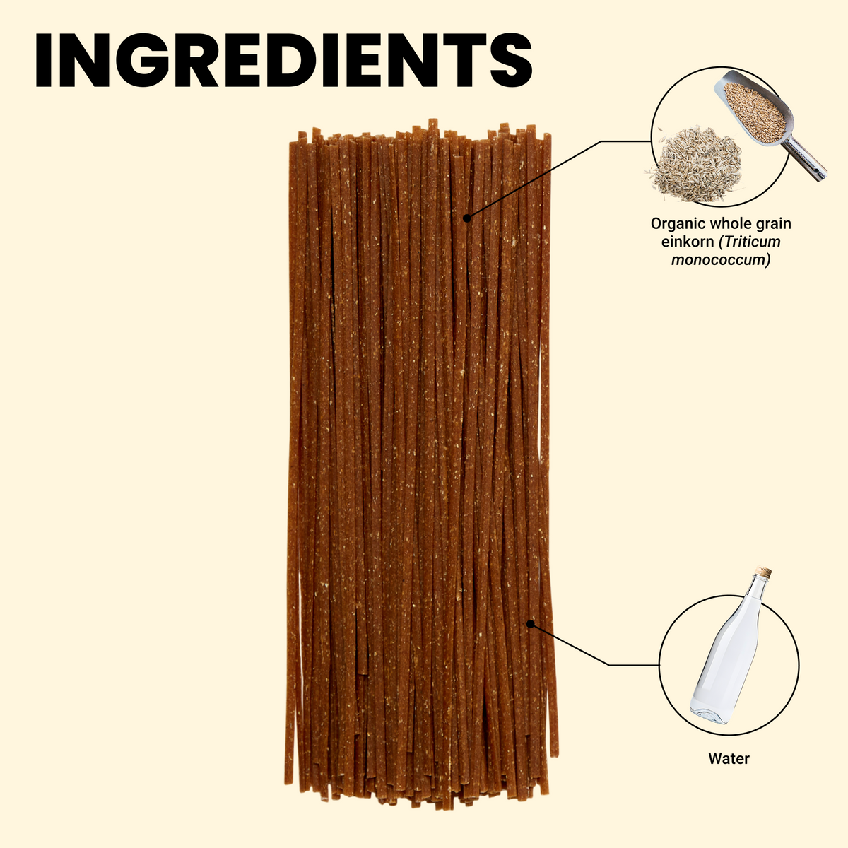 Ingredients list for Organic Einkorn Linguine